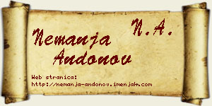 Nemanja Andonov vizit kartica
